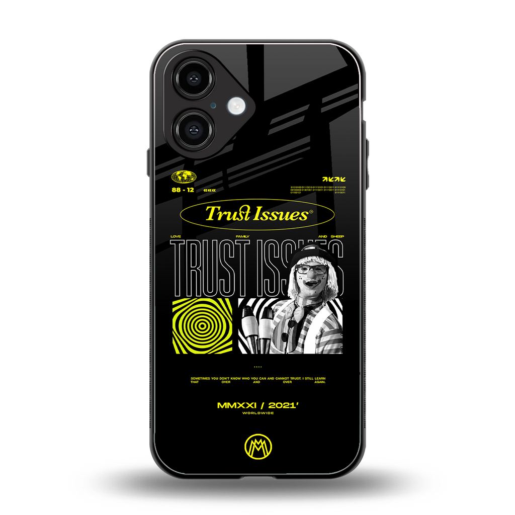 trust issues back phone cover | glass case for iphone 16
