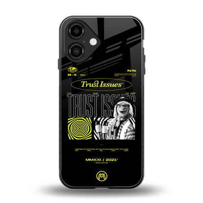 trust issues back phone cover | glass case for iphone 16