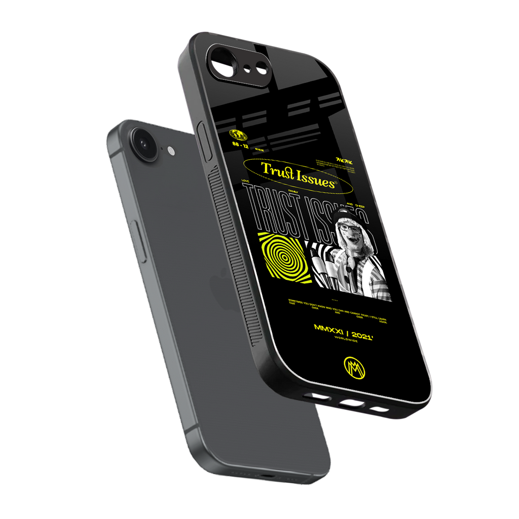 trust issues back phone cover | glass case for iphone 16e