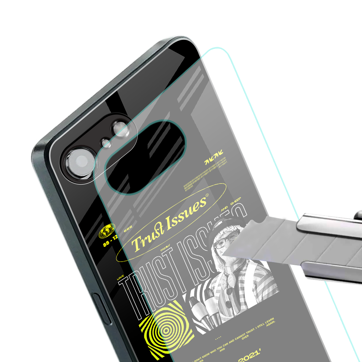 trust issues back phone cover | glass case for iphone 16e