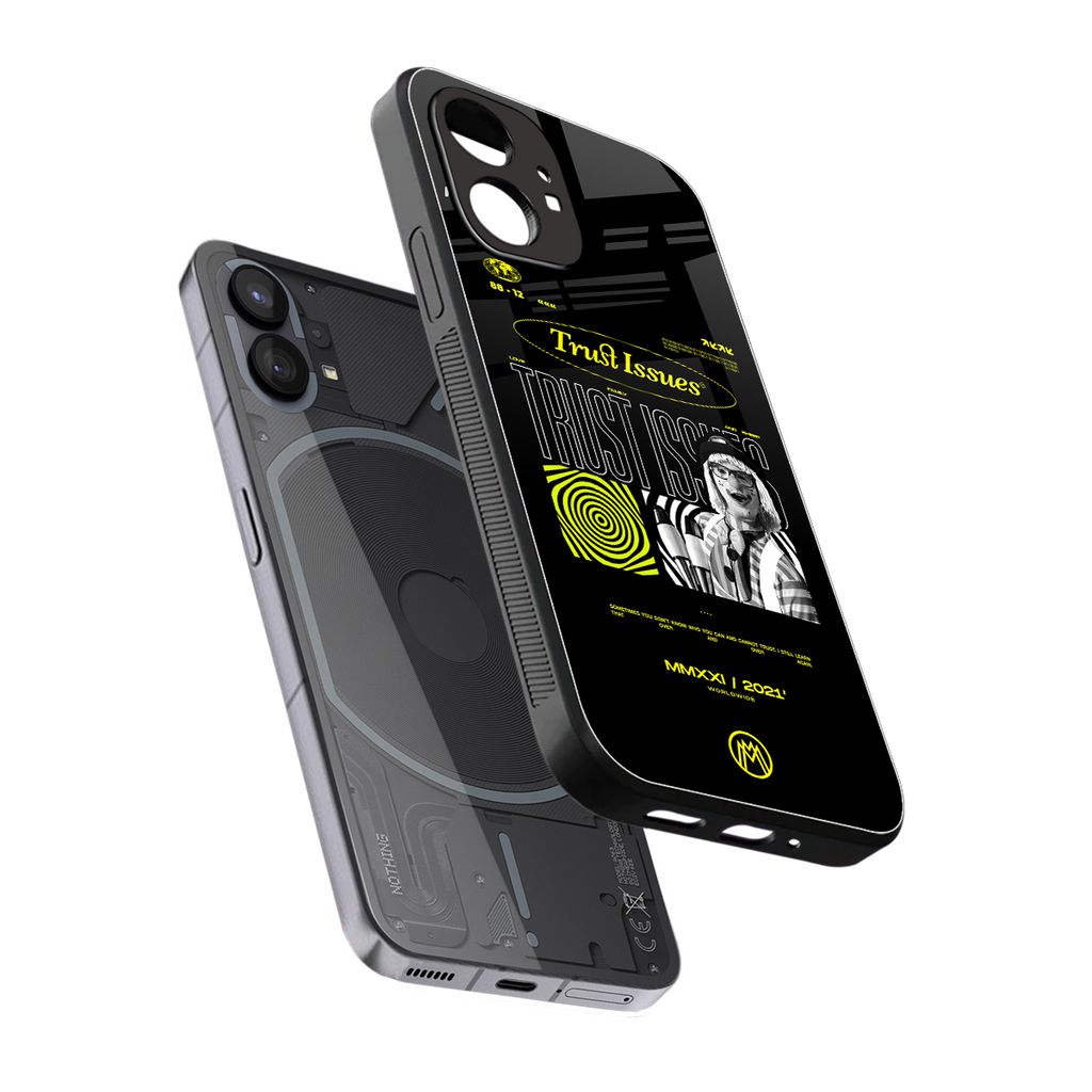 trust issues back phone cover | glass case for nothing phone 1