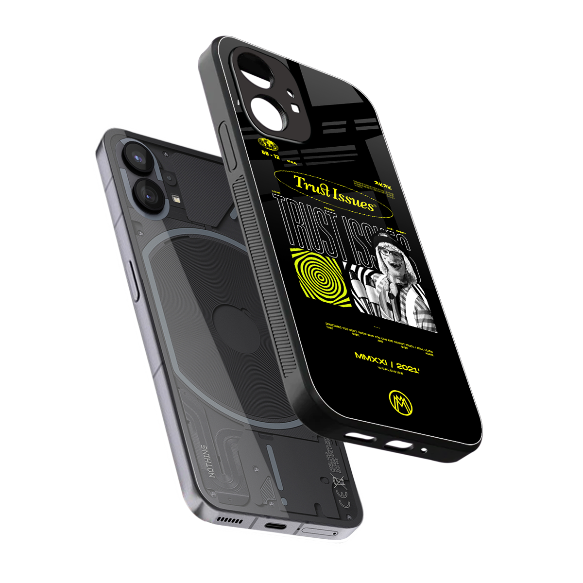 trust issues back phone cover | glass case for nothing phone 1