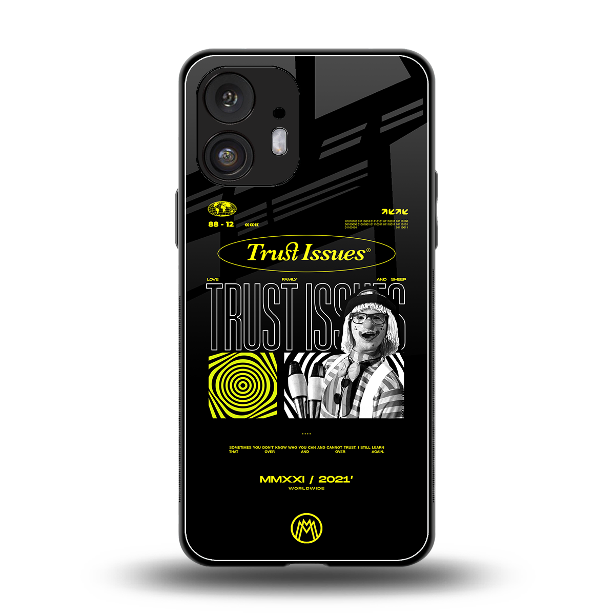 trust issues back phone cover | glass case for nothing phone 2