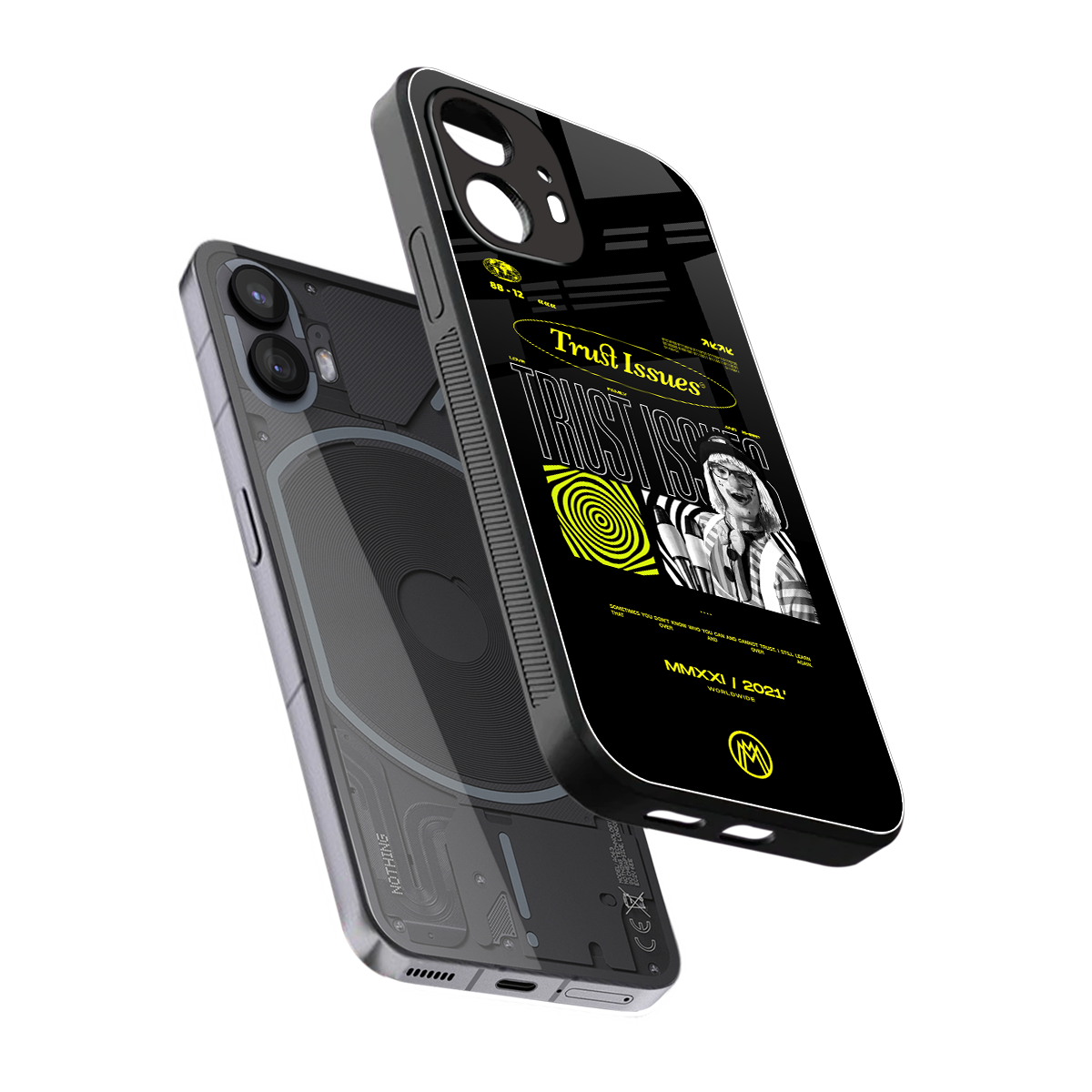 trust issues back phone cover | glass case for nothing phone 2