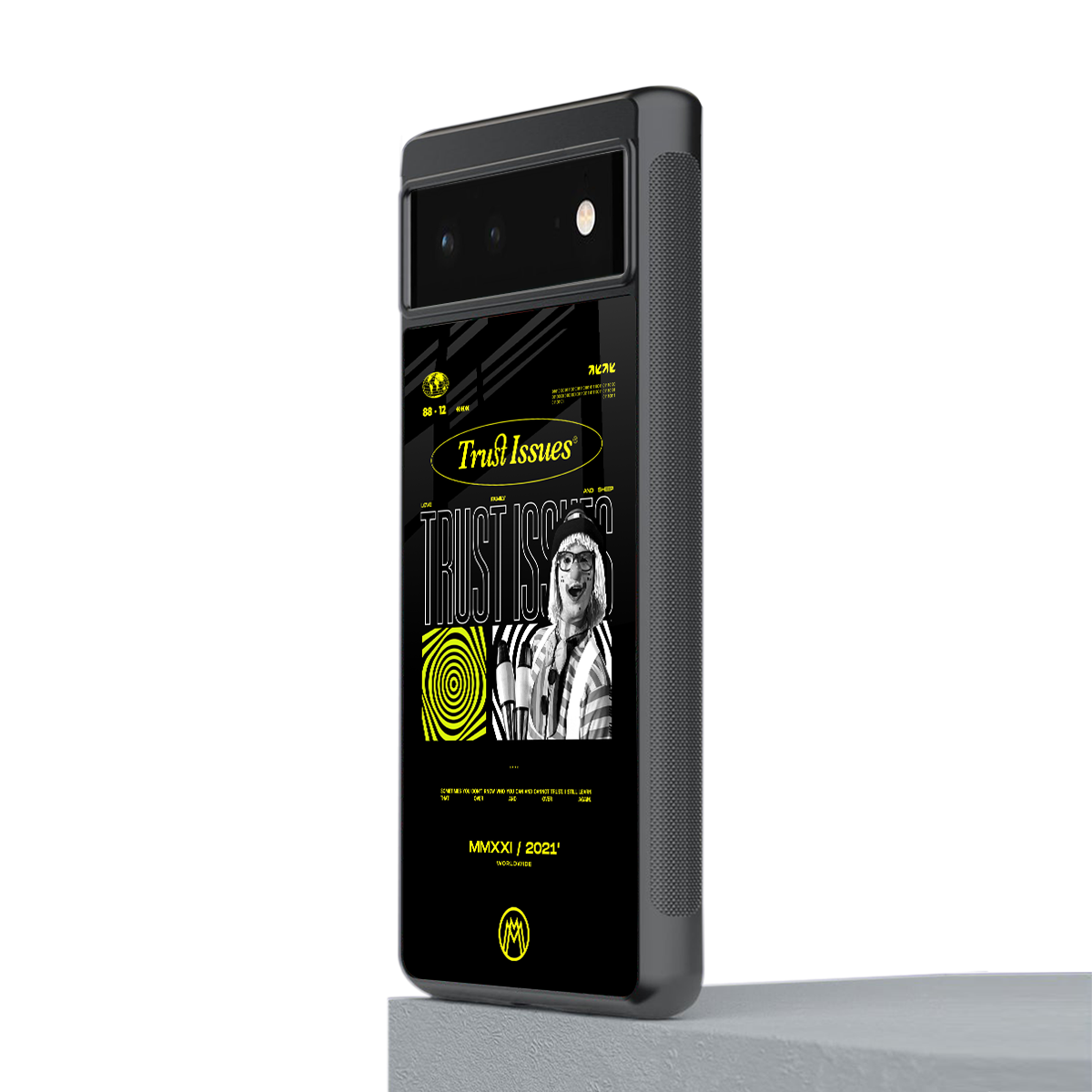 trust issues back phone cover | glass case for Google Pixel 6A