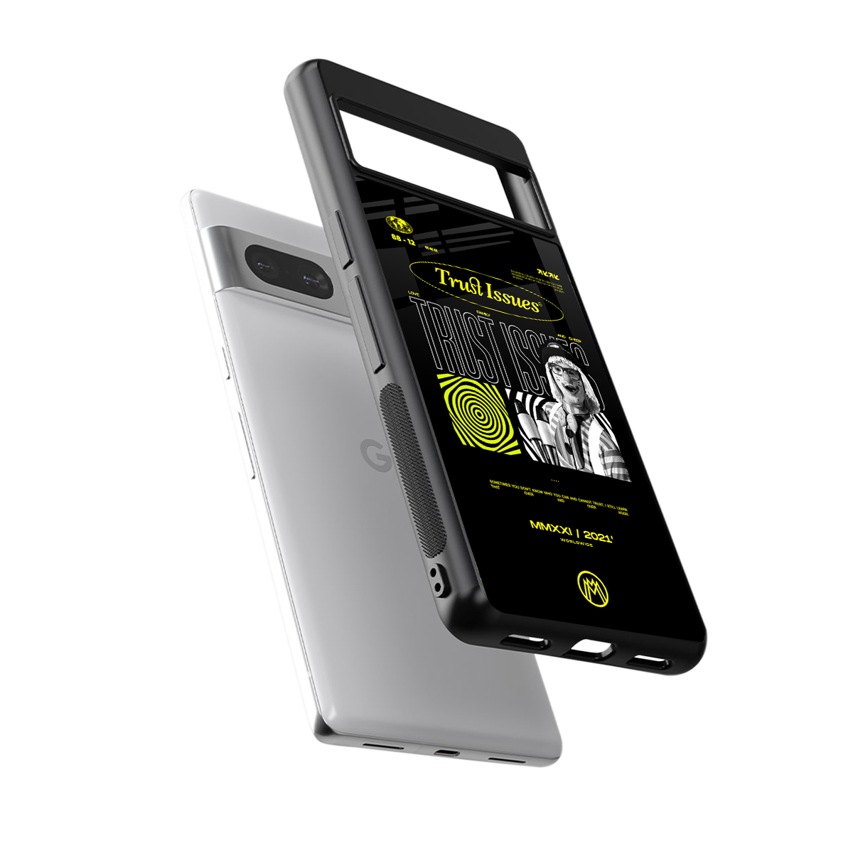 trust issues back phone cover | glass case for Google Pixel 7A