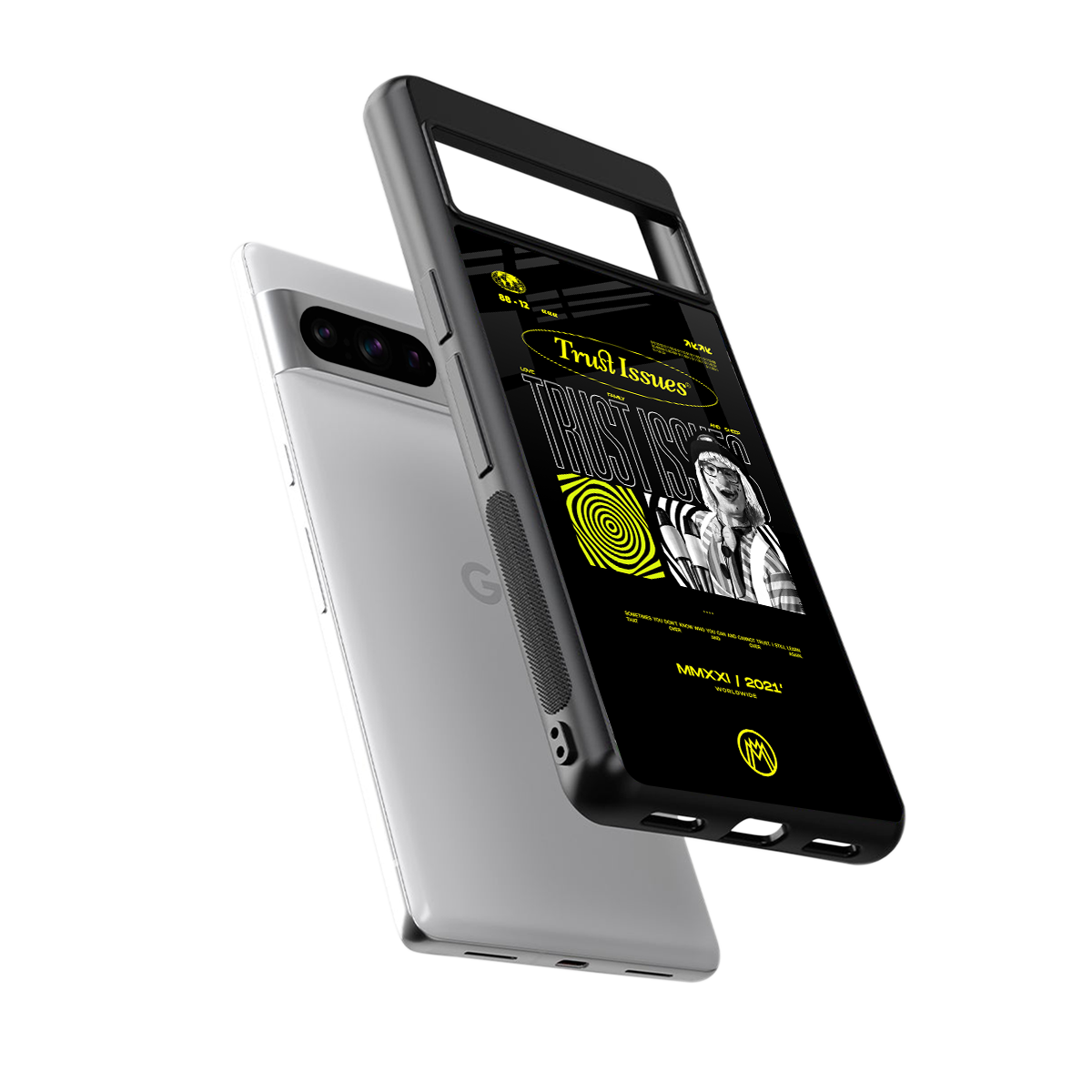 trust issues back phone cover | glass case for google pixel 8 pro