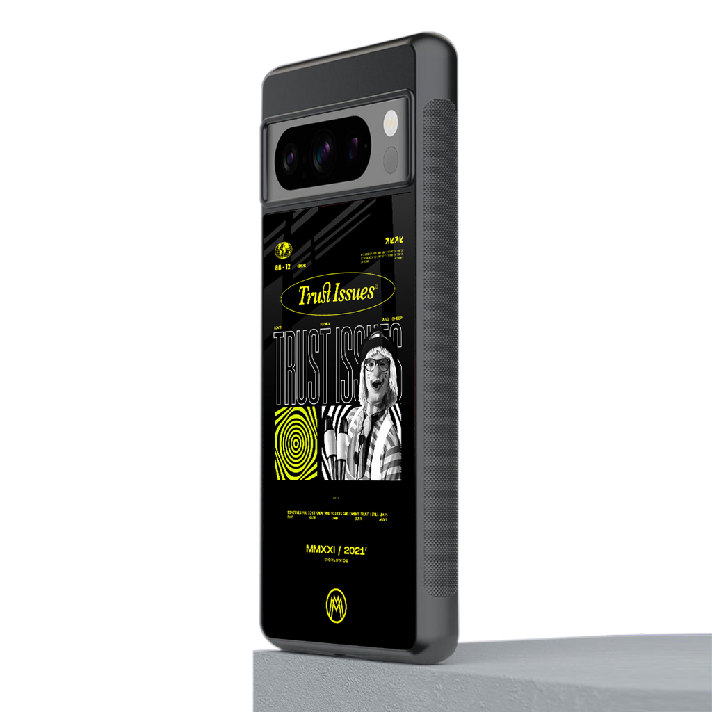 trust issues back phone cover | glass case for google pixel 8 pro