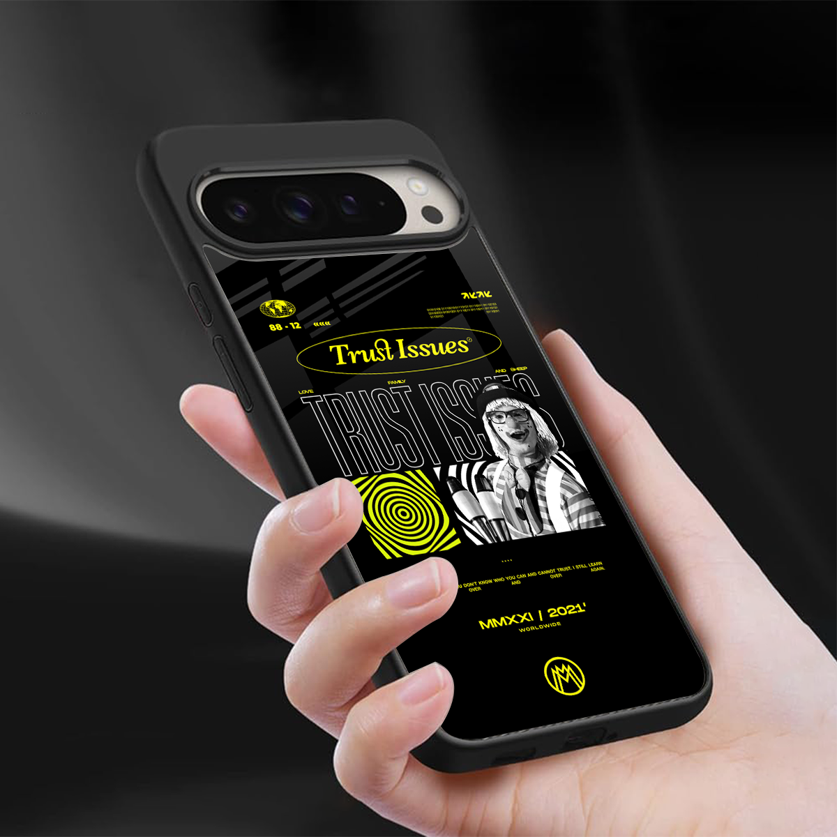 trust issues back phone cover | glass case for google pixel 9 pro