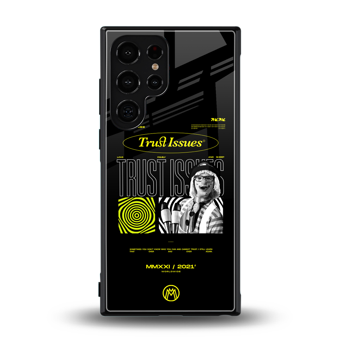 trust issues back phone cover | glass case for samsung galaxy s24 ultra