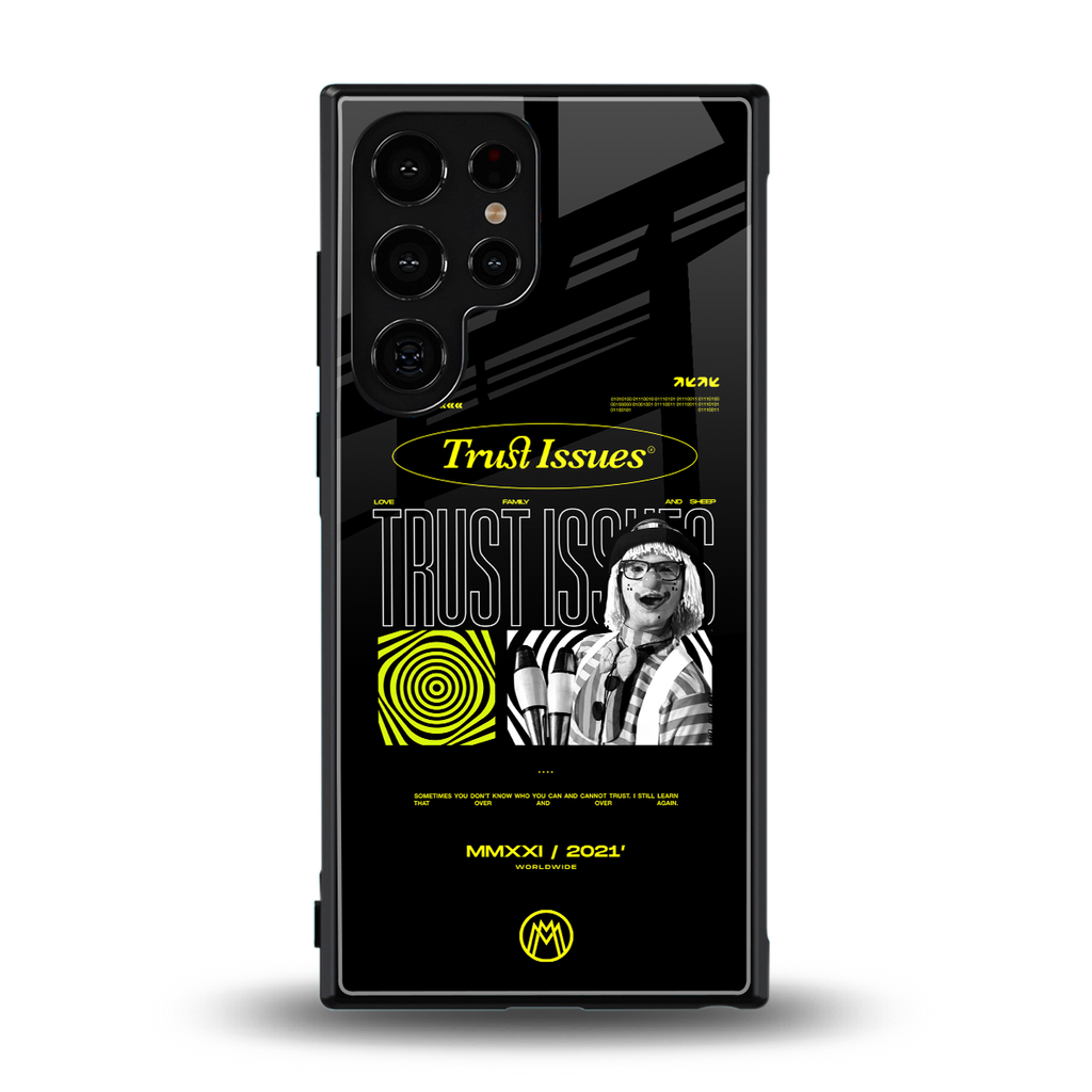 trust issues back phone cover | glass case for samsung galaxy s23 ultra