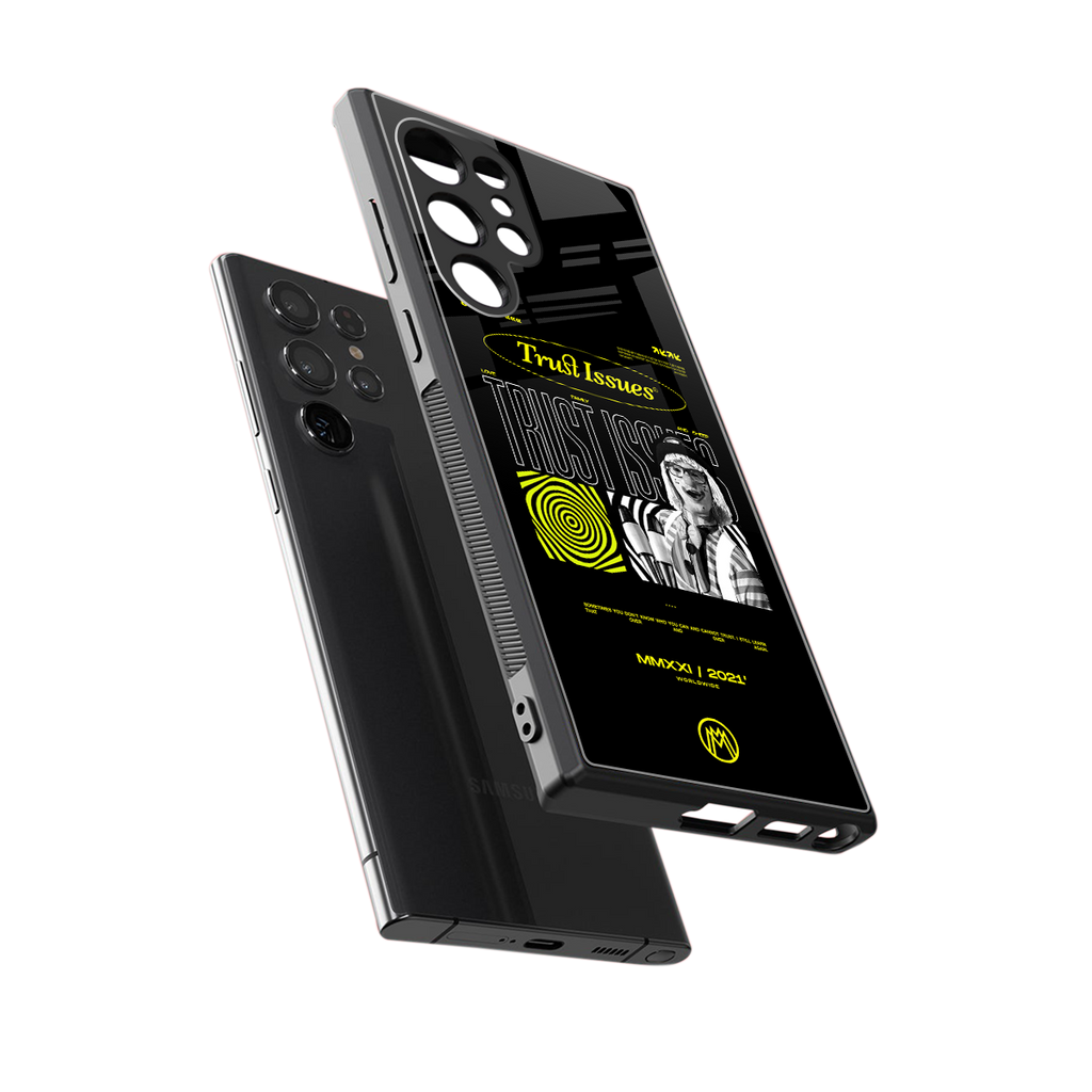 trust issues back phone cover | glass case for samsung galaxy s23 ultra