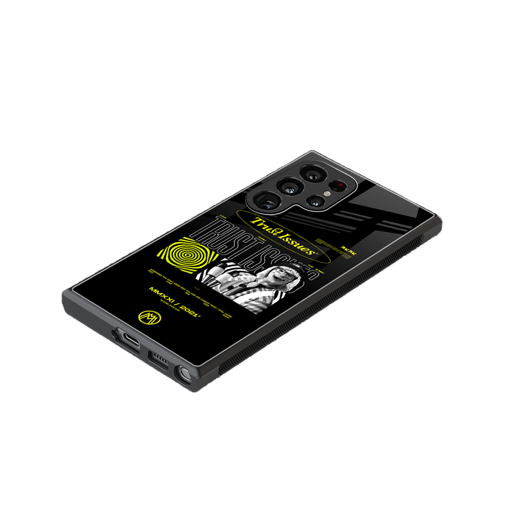trust issues back phone cover | glass case for samsung galaxy s23 ultra