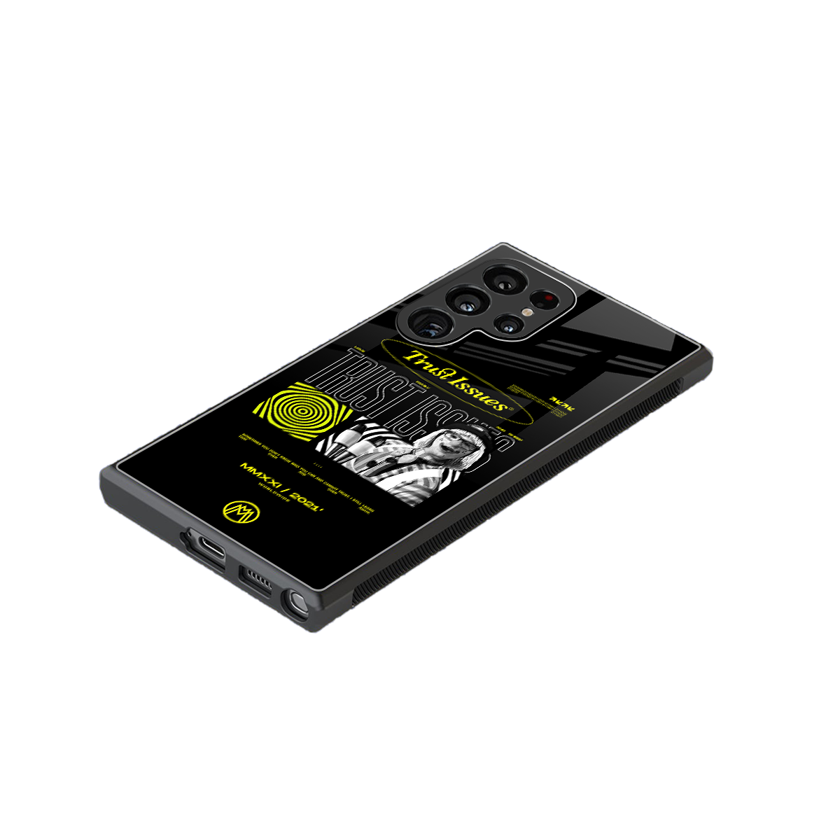 trust issues back phone cover | glass case for samsung galaxy s23 ultra