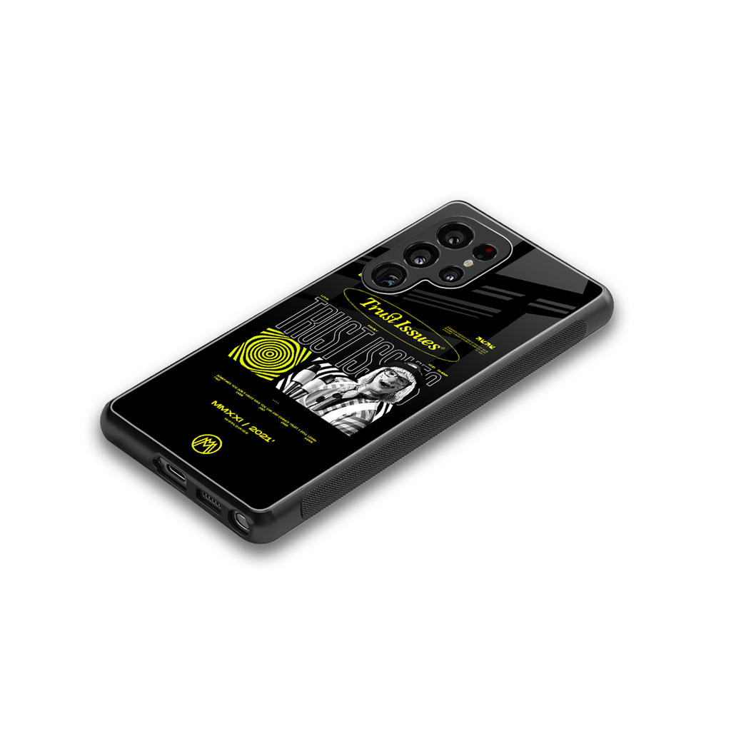 trust issues back phone cover | glass case for samsung galaxy s25 ultra
