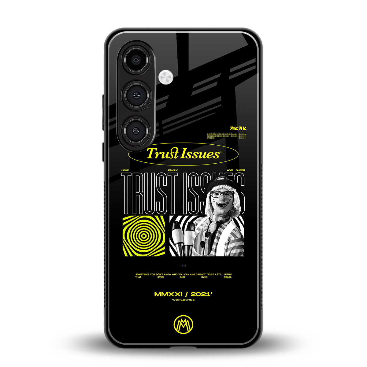 trust issues back phone cover | glass case for samsung galaxy s24 plus