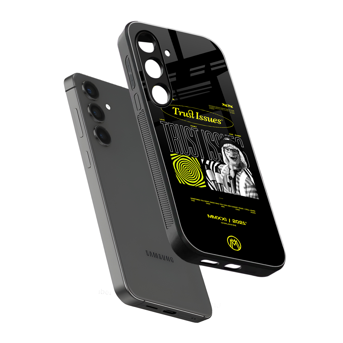 trust issues back phone cover | glass case for samsung galaxy s24 plus