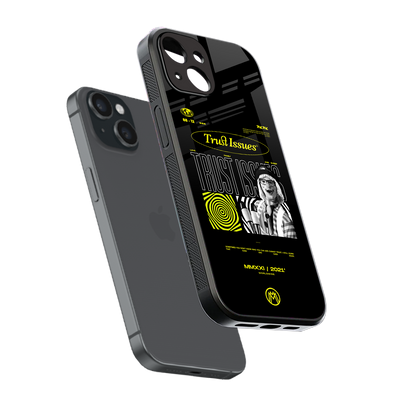 trust issues back phone cover | glass case for iphone 15