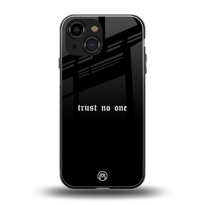 trust no one aesthetic quote back phone cover | glass case for iphone 13 mini