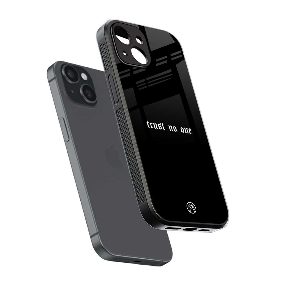 trust no one aesthetic quote back phone cover | glass case for iphone 13 mini