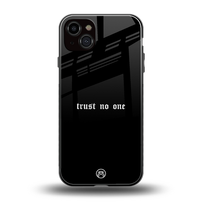 trust no one aesthetic quote back phone cover | glass case for iphone 14 plus