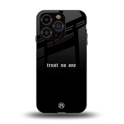 trust no one aesthetic quote back phone cover | glass case for iphone 15 pro