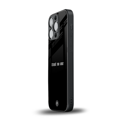 trust no one aesthetic quote back phone cover | glass case for iphone 15 pro