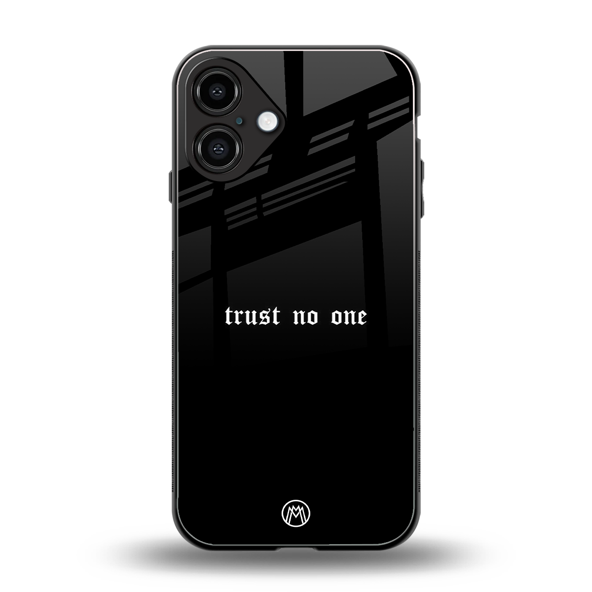 trust no one aesthetic quote back phone cover | glass case for iphone 16 plus