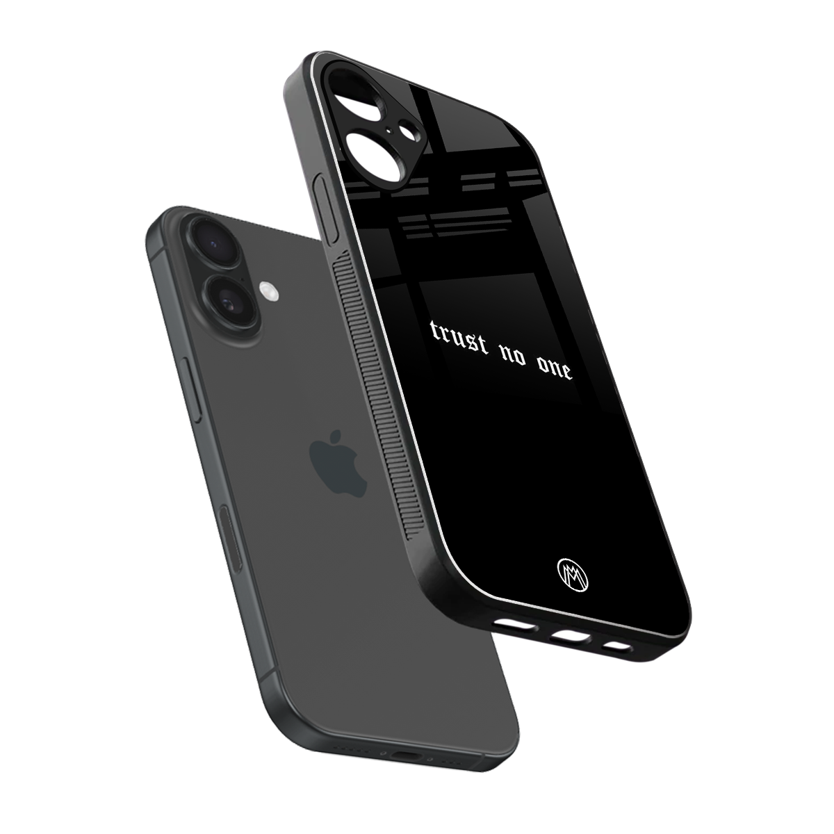 trust no one aesthetic quote back phone cover | glass case for iphone 16 plus