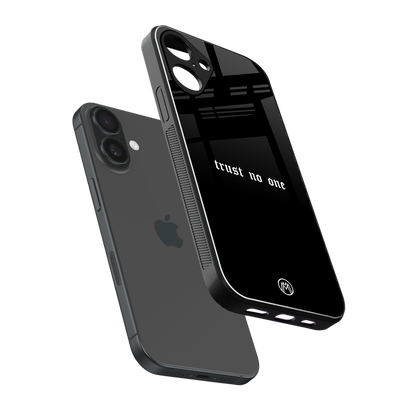 trust no one aesthetic quote back phone cover | glass case for iphone 16 plus