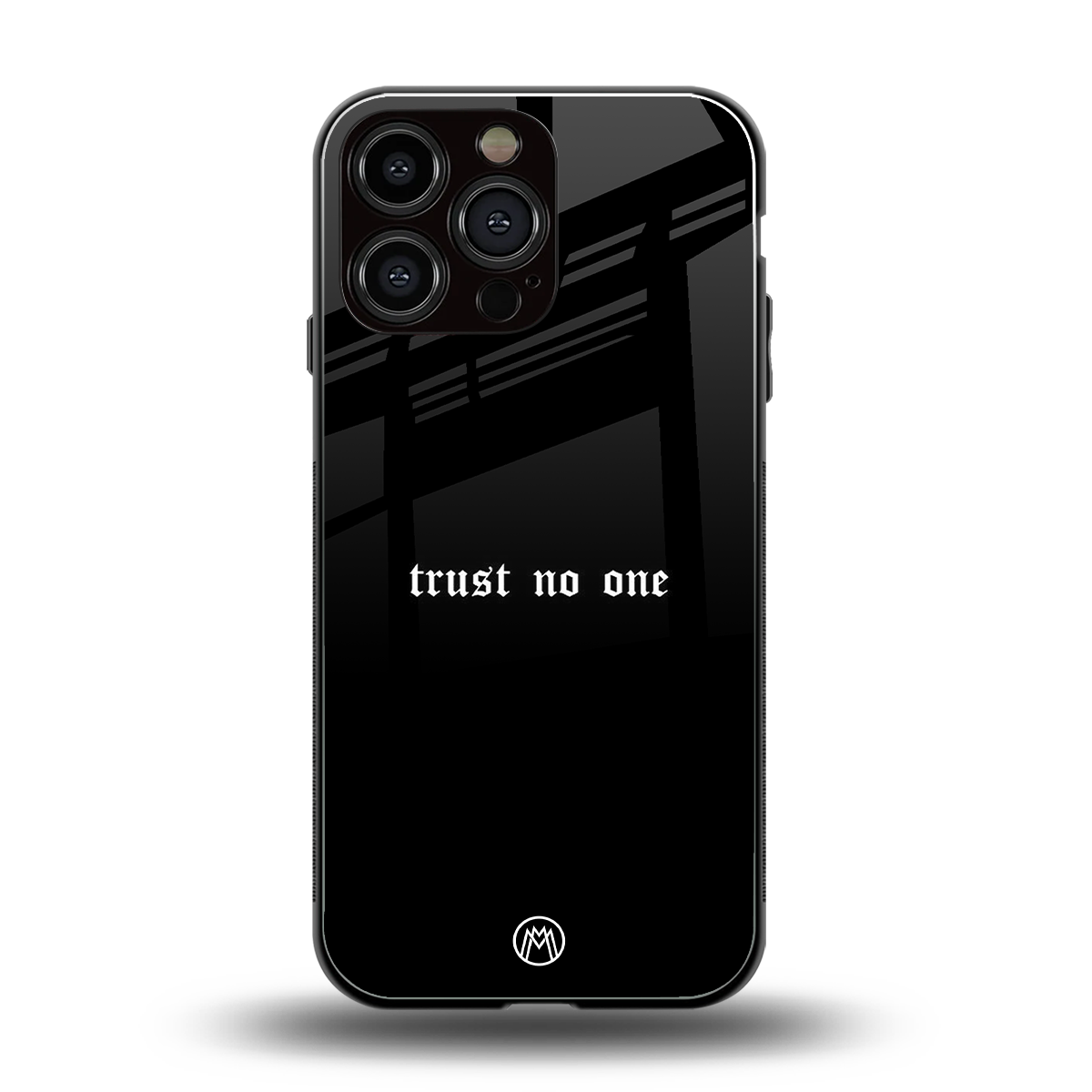 trust no one aesthetic quote back phone cover | glass case for iphone 16 pro max