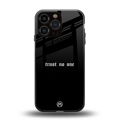 trust no one aesthetic quote back phone cover | glass case for iphone 16 pro max
