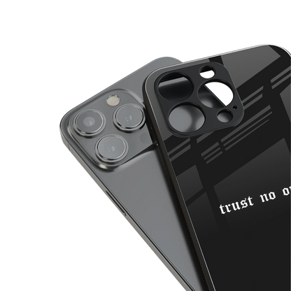 trust no one aesthetic quote back phone cover | glass case for iphone 16