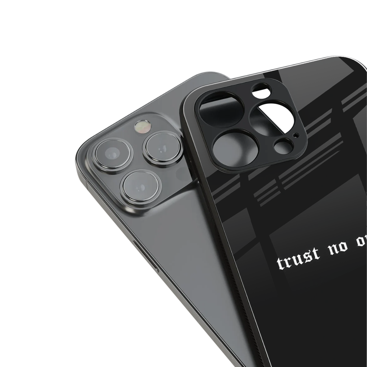 trust no one aesthetic quote back phone cover | glass case for iphone 16 plus