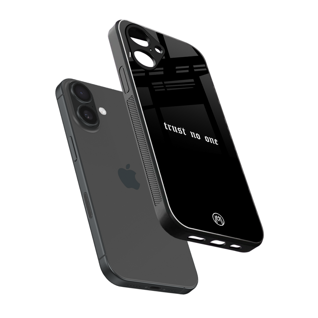 trust no one aesthetic quote back phone cover | glass case for iphone 16