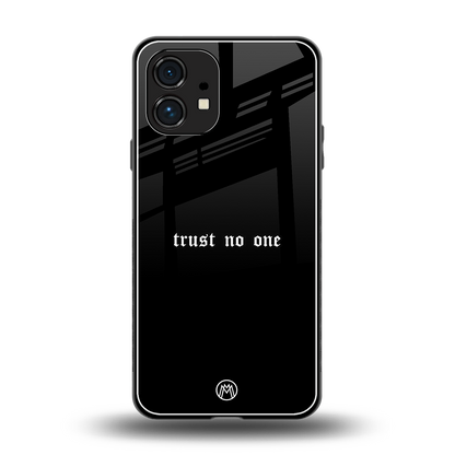 trust no one aesthetic quote back phone cover | glass case for nothing phone 1