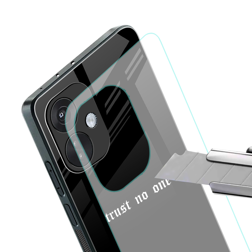 trust no one aesthetic quote back phone cover | glass case for oneplus nord ce 3