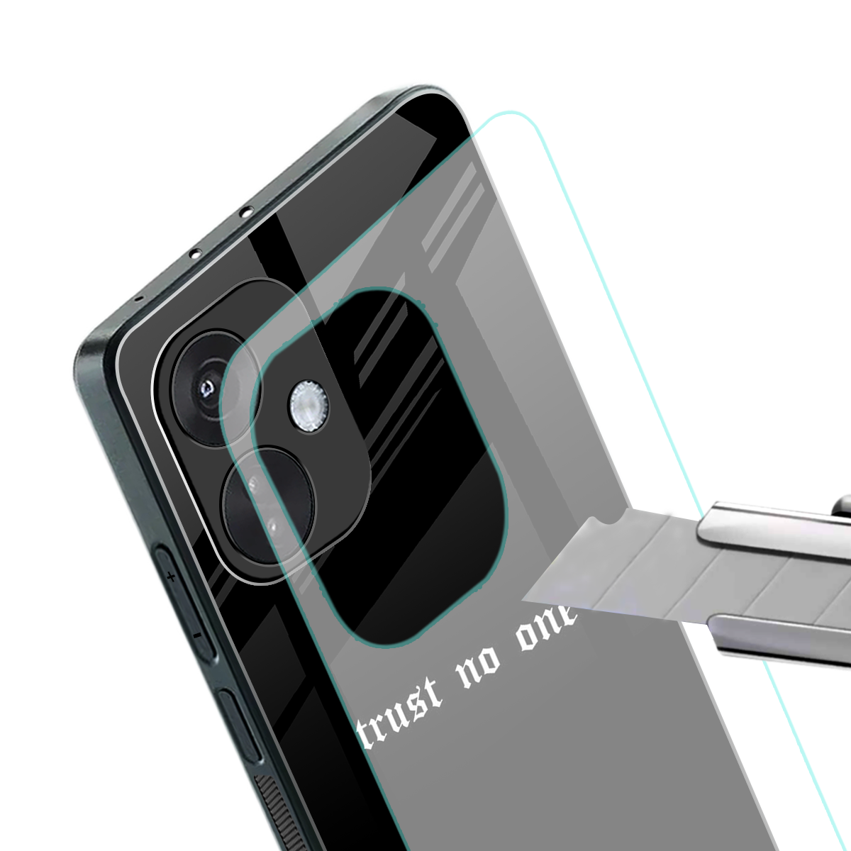 trust no one aesthetic quote back phone cover | glass case for oneplus nord ce 3