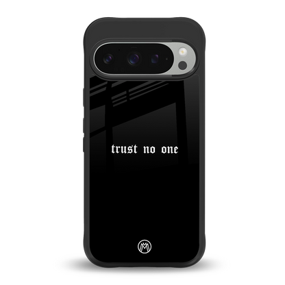 trust no one aesthetic quote back phone cover | glass case for google pixel 9 pro xl