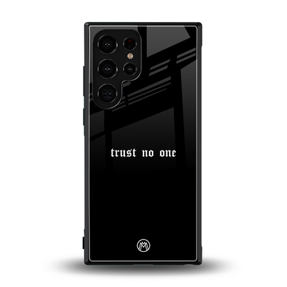 trust no one aesthetic quote back phone cover | glass case for samsung galaxy s24 ultra