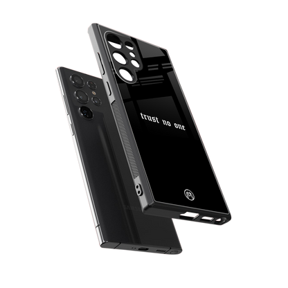 trust no one aesthetic quote back phone cover | glass case for samsung galaxy s23 ultra