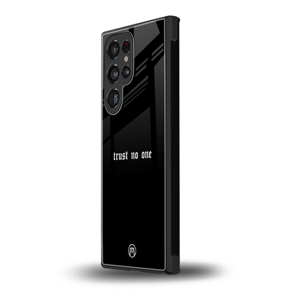 trust no one aesthetic quote back phone cover | glass case for samsung galaxy s23 ultra