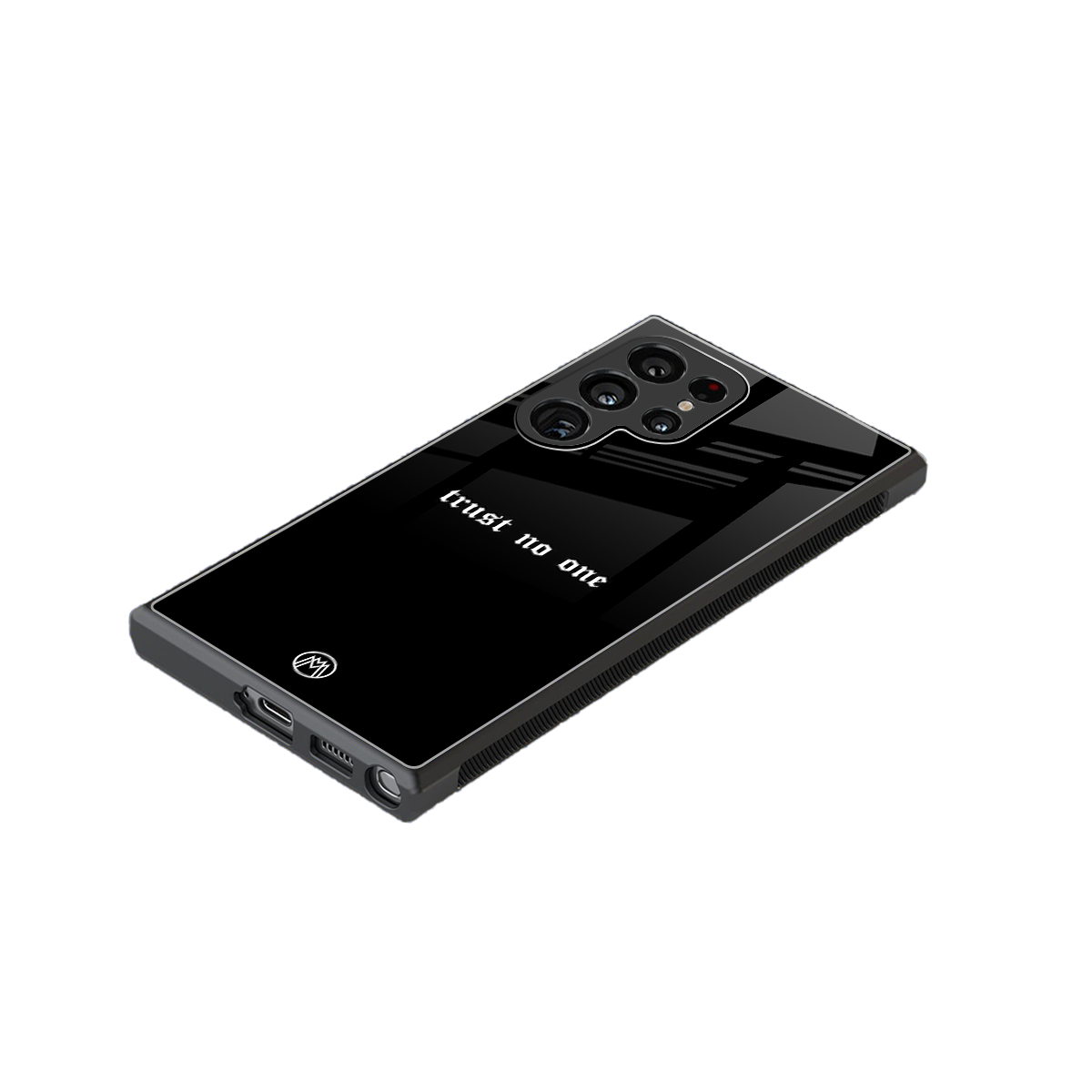 trust no one aesthetic quote back phone cover | glass case for samsung galaxy s23 ultra