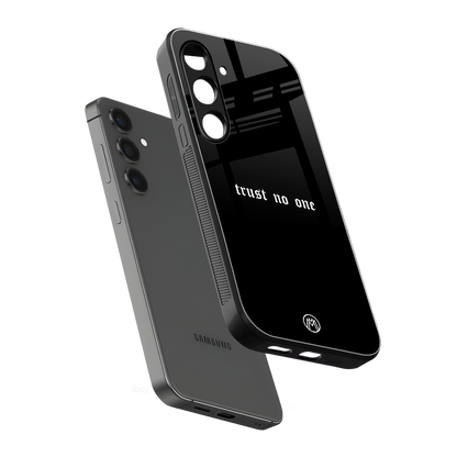 trust no one aesthetic quote back phone cover | glass case for samsung galaxy s23 plus