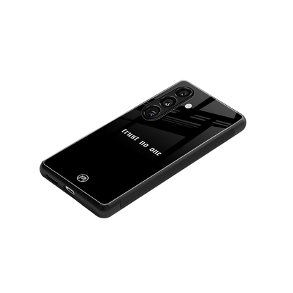 trust no one aesthetic quote back phone cover | glass case for samsung galaxy s24 plus