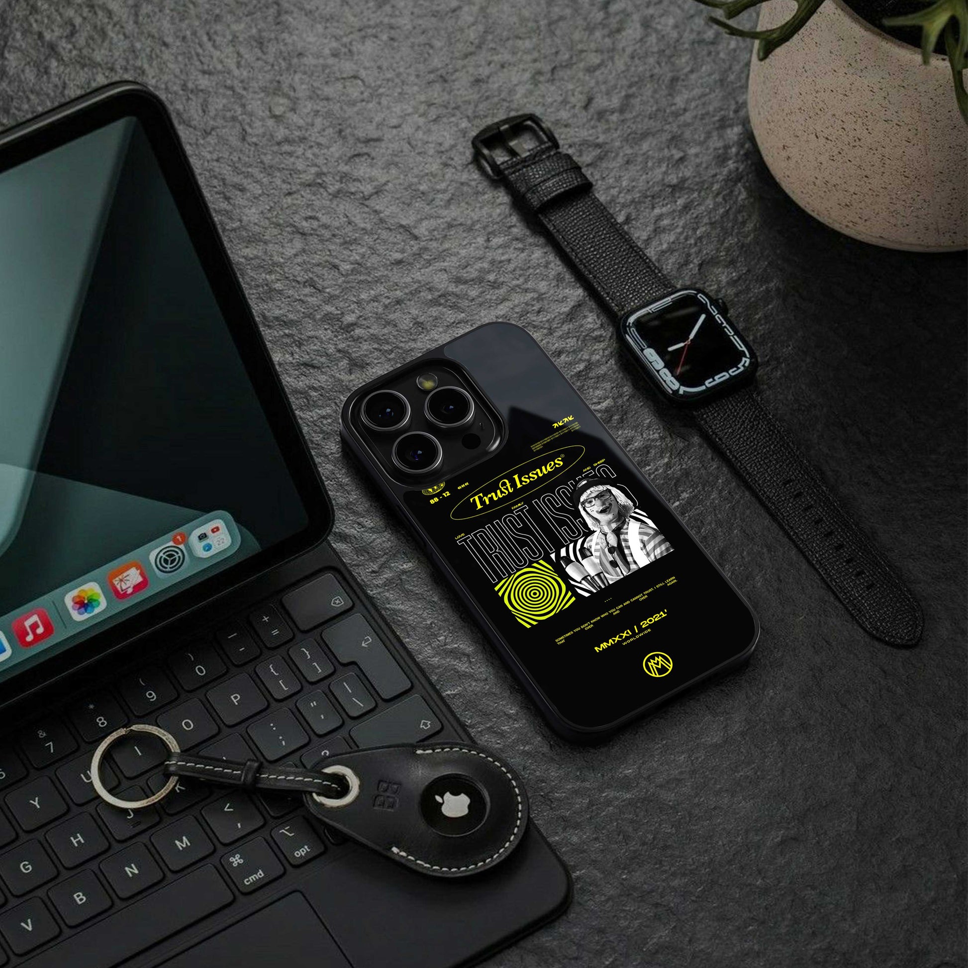 trust issues back phone cover | glass case for Google Pixel 7A