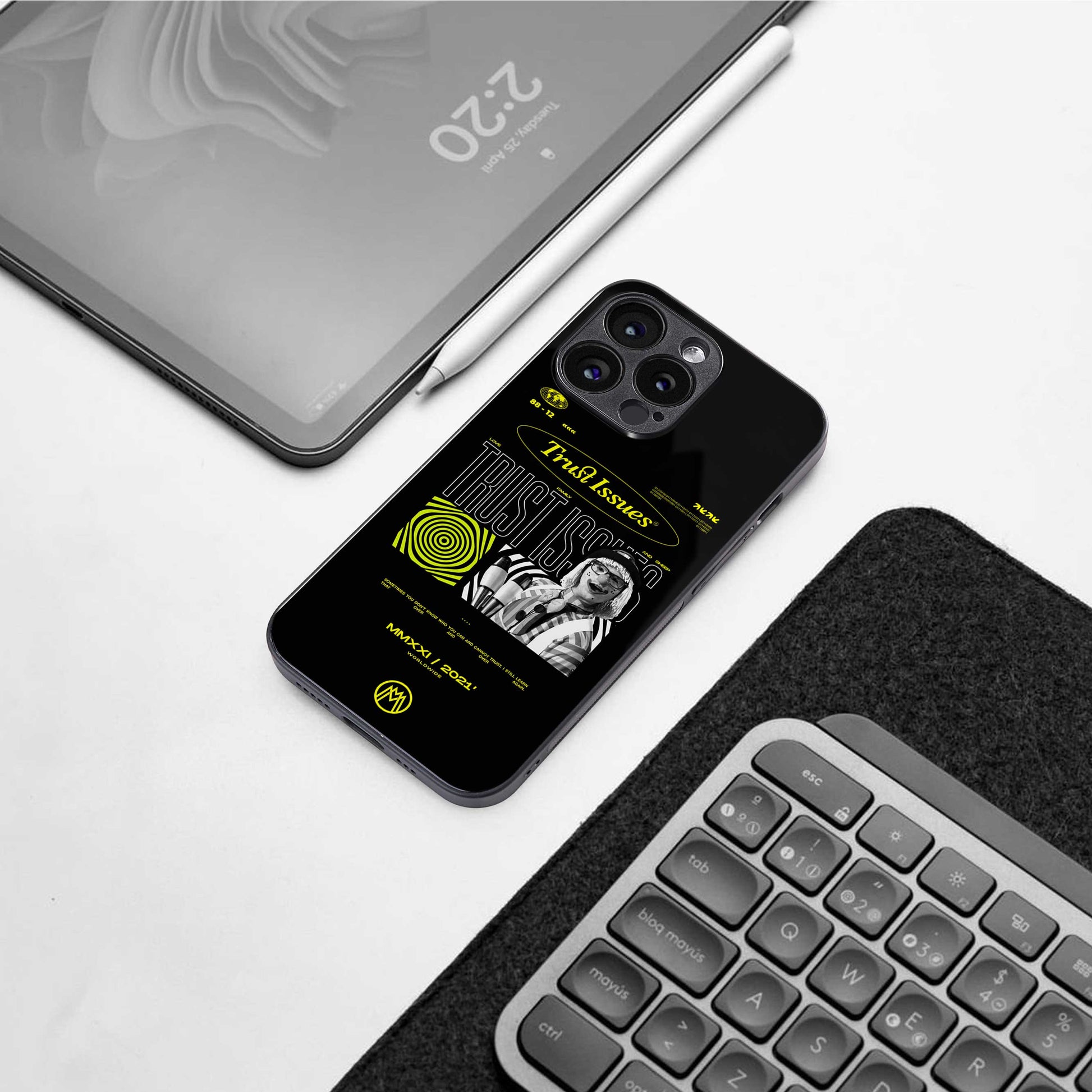 trust issues back phone cover | glass case for samsung galaxy s24 ultra