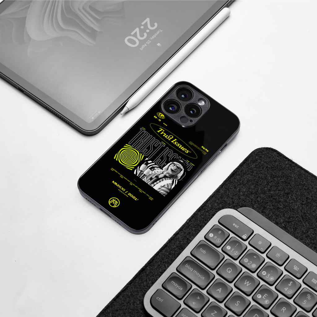 trust issues back phone cover | glass case for iphone 16