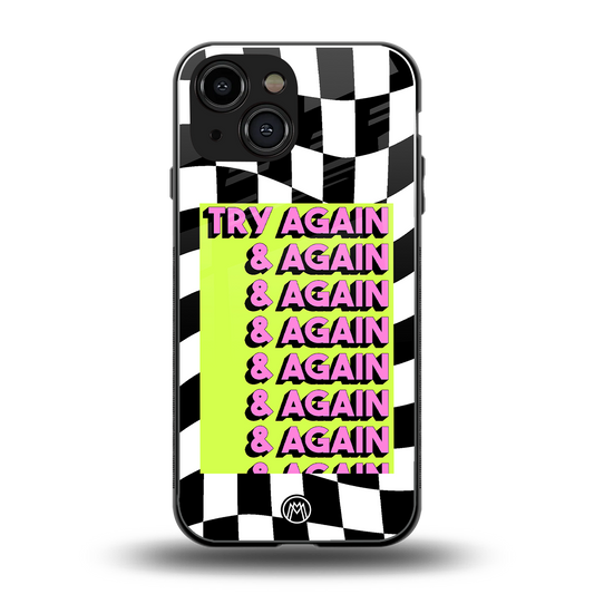try again back phone cover | glass case for iphone 13 mini