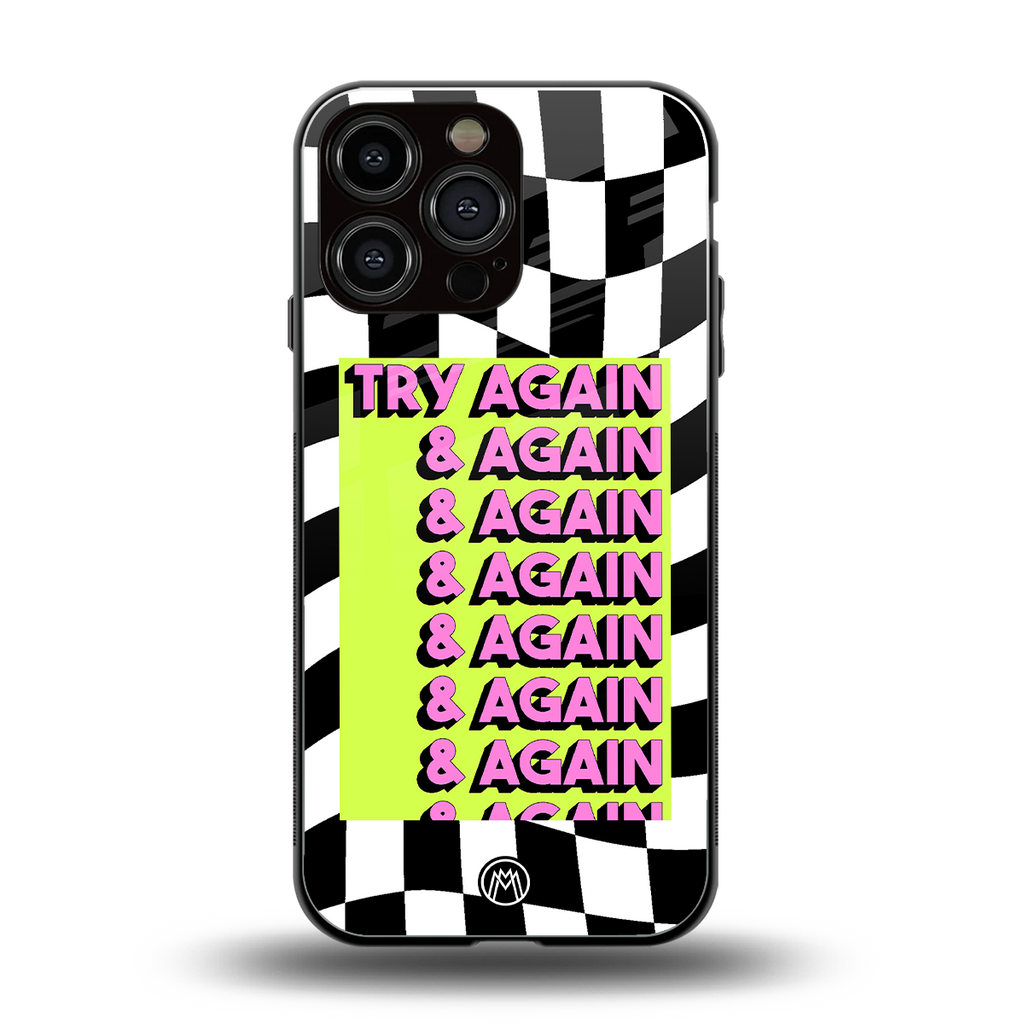 try again back phone cover | glass case for iphone 13 pro max